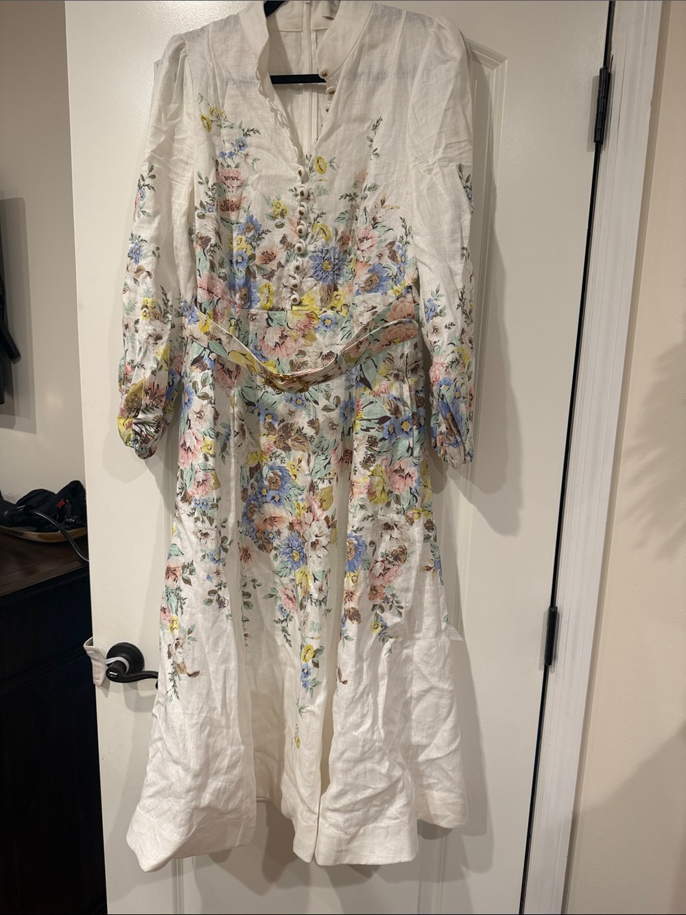Zimmermann White Linen Floral Dress
